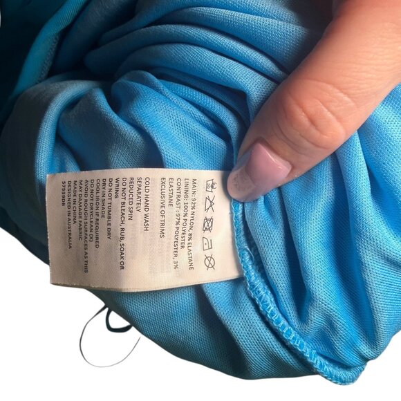 Bardot Rania Blue Mesh Ruched Bodycon Mini Dress Small - Picture 3 of 7